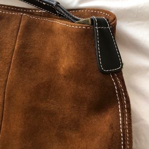 Brown suede handbag